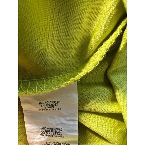 Juniper & Lime Womans Lined Sheer Tab Sleeve 1/4 button Top Plus Size 3X Yellow - Picture 7 of 7